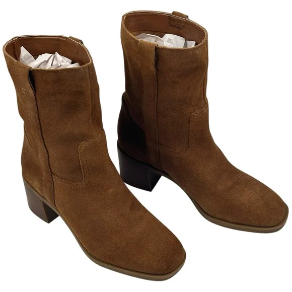 Steve Madden Romney Brown Suede Pull On Booties Womens Size 8.5M New $160 - Picture 1 of 12